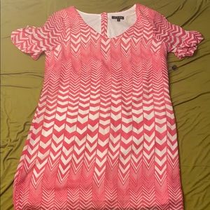 Chevron Print Pink Dress